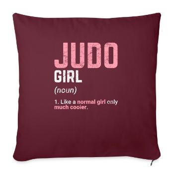 Judo Fille Femmes Arts Martiaux Fille Femme Soeur - Housse de coussin décorative 45 x 45 cm - bordeaux - Devant