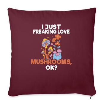 Fungi Hunter Mushroom Hunter Cadeaux - Housse de coussin décorative 45 x 45 cm - bordeaux - Devant