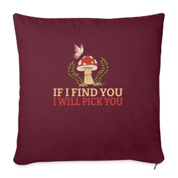 Fungi Hunter Mushroom Hunter Cadeaux - Housse de coussin décorative 45 x 45 cm - bordeaux - Devant