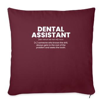 Assistant dentaire Définition Chemise Cadeau - Housse de coussin décorative 45 x 45 cm - bordeaux - Devant