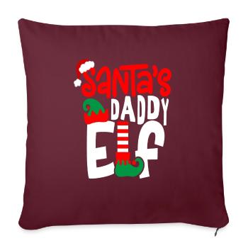 Le papa elfe du Père Noël - Housse de coussin décorative 45 x 45 cm - bordeaux - Devant