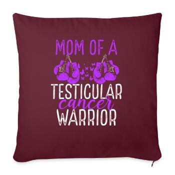 Maman Sensibilisation au cancer des testicules Fête des mères Maman - Housse de coussin décorative 45 x 45 cm - bordeaux - Devant