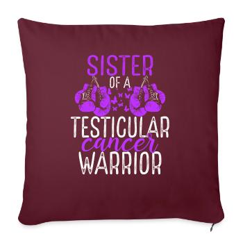Soeur Sensibilisation au cancer du testicule Jumelle jumelle - Housse de coussin décorative 45 x 45 cm - bordeaux - Devant