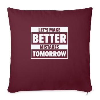 Erreurs La vie Citations Imperfection Sagesse - Housse de coussin décorative 45 x 45 cm - bordeaux - Devant