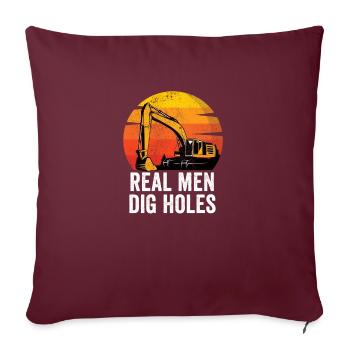 Pilote de pelle hydraulique Machine de construction Emploi d’ouvrier en construction - Housse de coussin décorative 45 x 45 cm - bordeaux - Devant