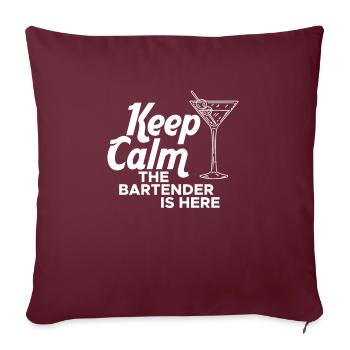 Gardez votre calme Le barman est ici Cadeau de chemise - Housse de coussin décorative 45 x 45 cm - bordeaux - Devant