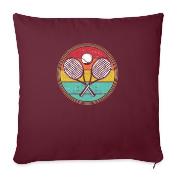 Tennisspieler Retro Sonnenuntergang Schläger Ball - Sofakissenbezug 45 x 45 cm - Burgunderrot - Vorne