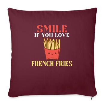 French Fries Lover Fast Food Gifts - Sofa pillowcase 17,3'' x 17,3'' (45 x 45 cm) - burgundy - Front