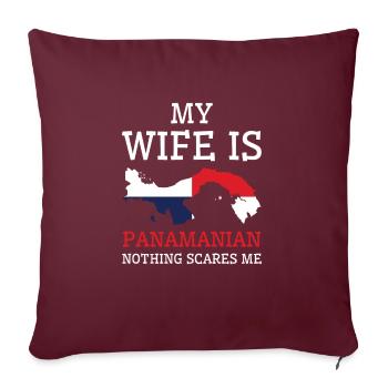 Rien ne me fait peur, épouse panaméenne Panama - Housse de coussin décorative 45 x 45 cm - bordeaux - Devant