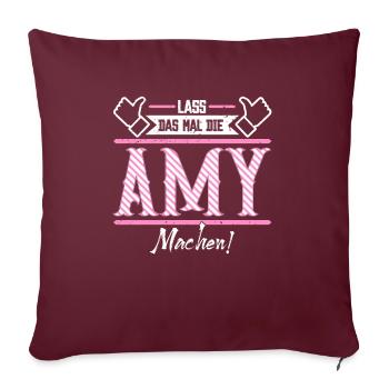 Amy Geschenkidee Geschenk Geburtstag - Sofakissenbezug 45 x 45 cm - Burgunderrot - Vorne