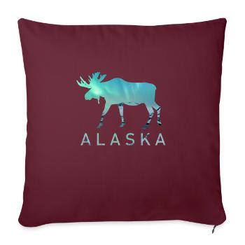 Alaska Gift USA Nature Bear Denali Grizzly Forest - Housse de coussin décorative 45 x 45 cm - bordeaux - Devant