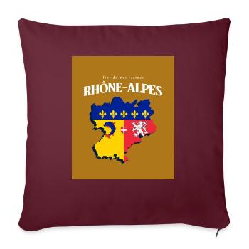 Fier de mes Racines Rhône-Alpes Or - Housse de coussin décorative 45 x 45 cm - bordeaux - Devant