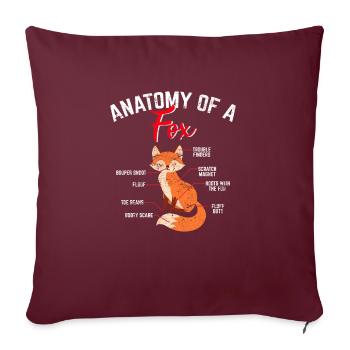 Animal à fourrure Mignon Fox Lover Sweet Carnivore Anatomist - Housse de coussin décorative 45 x 45 cm - bordeaux - Devant