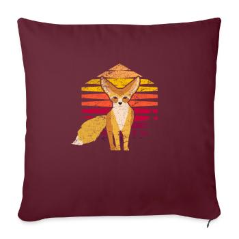 Retro Vintage Fennec Fox Mignon Renards Kawaii Fennec - Housse de coussin décorative 45 x 45 cm - bordeaux - Devant