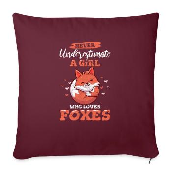 Girl Who Loves Foxes Art Cute Fox Lover Women Furr - Sofakissenbezug 45 x 45 cm - Burgunderrot - Vorne