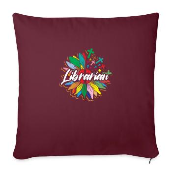 Bibliothécaire Bibliothécaire en chemise cadeau - Housse de coussin décorative 45 x 45 cm - bordeaux - Devant