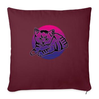 Chat graphique Retro Cat pour les propriétaires de chats - Housse de coussin décorative 45 x 45 cm - bordeaux - Devant