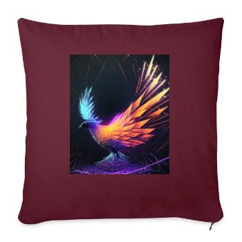 Geometrisch Phönix Vogel Polygon Abstrakt Mystisch - Sofakissenbezug 45 x 45 cm - Burgunderrot - Vorne