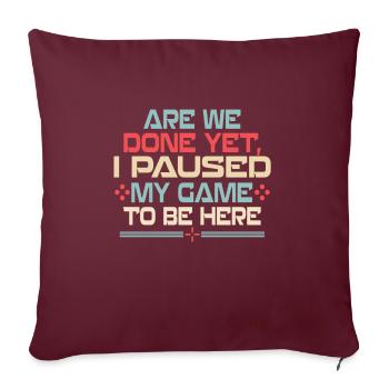 Conception de jeu Je possède mon jeu ici - Housse de coussin décorative 45 x 45 cm - bordeaux - Devant