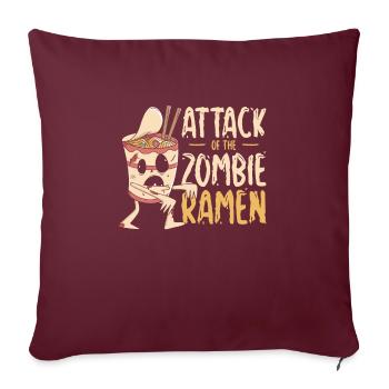 Halloween-Ramen Zombie-Essen Ramen-Liebhaber-Essen - Sofakissenbezug 45 x 45 cm - Burgunderrot - Vorne