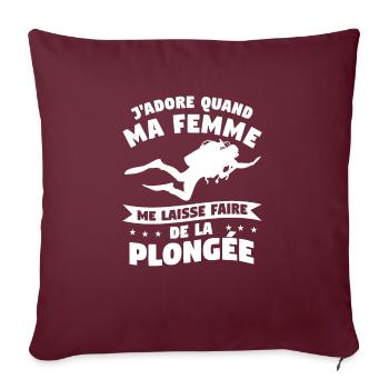 J'Adore Quand Ma Femme Me Laisse Faire De La - Housse de coussin décorative 45 x 45 cm - bordeaux - Devant