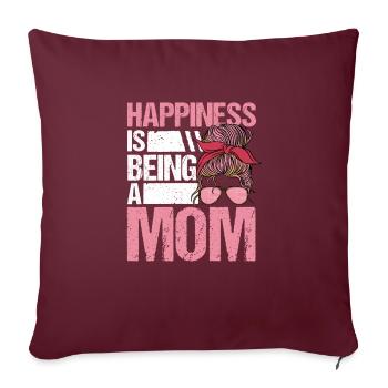 Le bonheur, c’est d’être maman Maman Lunettes de soleil - Housse de coussin décorative 45 x 45 cm - bordeaux - Devant