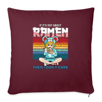 Lustige Kawaii Stil Ramen Lover Mädchen - Sofakissenbezug 45 x 45 cm - Burgunderrot - Vorne