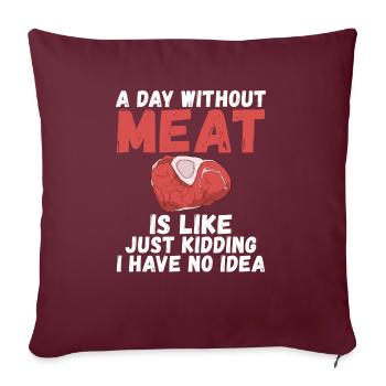 BBQ Grill Boeuf Viande Amoureux Cadeaux - Housse de coussin décorative 45 x 45 cm - bordeaux - Devant