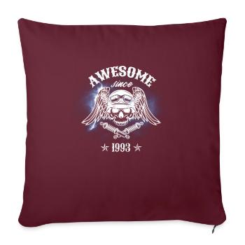 Awesome since 1993, Biker 30. Geburtstag - Sofakissenbezug 45 x 45 cm - Burgunderrot - Vorne