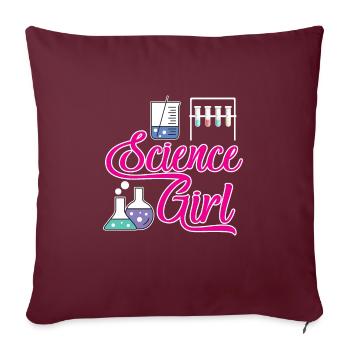 Science Fille STEM Biologie Chimie Physique - Housse de coussin décorative 45 x 45 cm - bordeaux - Devant
