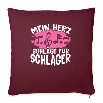 Mein Herz Schlägt Für Schlager Volksmusik Gaudi - Sofakissenbezug 45 x 45 cm - Burgunderrot - Vorne