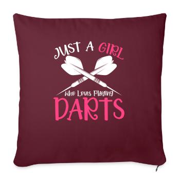 Just A Girl Who Loves Playing Darts Scheibe Verein - Sofakissenbezug 45 x 45 cm - Burgunderrot - Vorne