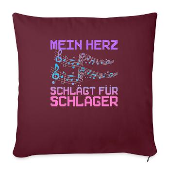 Mein Herz Schlägt Für Schlager Volksmusik Gaudi - Sofakissenbezug 45 x 45 cm - Burgunderrot - Vorne