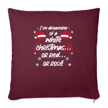 Vin de Noël Vin Vin Verre de vin Décoration de Noël - Housse de coussin décorative 45 x 45 cm - bordeaux - Devant