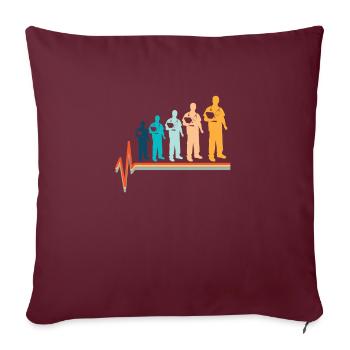 Docteur Heartbeat Vintage Anatomy Heart - Housse de coussin décorative 45 x 45 cm - bordeaux - Devant