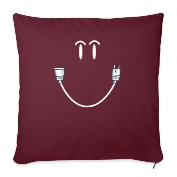Lachendes Gesicht Stecker Strom Elektriker smile - Sofakissenbezug 45 x 45 cm - Burgunderrot - Vorne