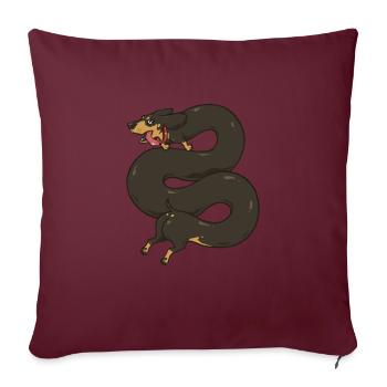 Drôle de teckel long Dog Dog Fun Teckel - Housse de coussin décorative 45 x 45 cm - bordeaux - Devant