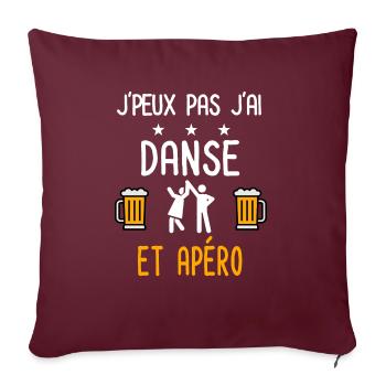 je peux pas danse couple - Housse de coussin décorative 45 x 45 cm - bordeaux - Devant