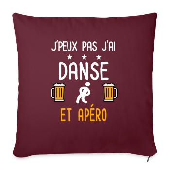 je peux pas danse music - Housse de coussin décorative 45 x 45 cm - bordeaux - Devant