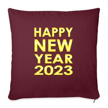 Countdown für 2023 - Silvesterparty - Sofakissenbezug 45 x 45 cm - Burgunderrot - Vorne