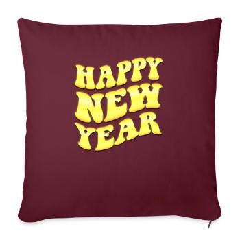 Neujahrs-Countdown 2023 - Frohes Neues Jahr - Sofakissenbezug 45 x 45 cm - Burgunderrot - Vorne
