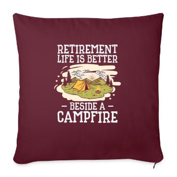 Vie de retraite Camping Voyageurs en plein air Campeurs - Housse de coussin décorative 45 x 45 cm - bordeaux - Devant