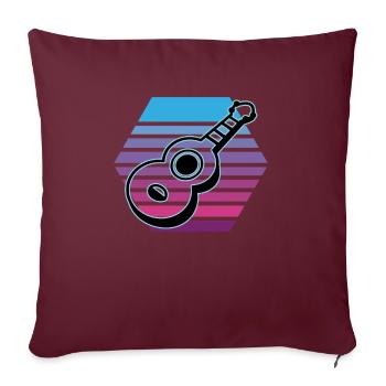 Ukulélés Vitage - Housse de coussin décorative 45 x 45 cm - bordeaux - Devant