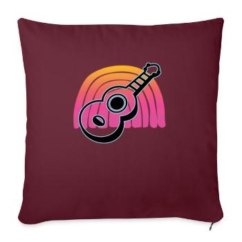 Ukulélés Vitage - Housse de coussin décorative 45 x 45 cm - bordeaux - Devant
