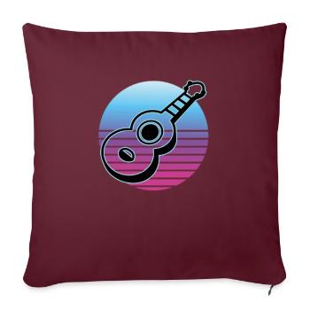 Ukulélés Vitage - Housse de coussin décorative 45 x 45 cm - bordeaux - Devant