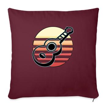 Ukulélés Vitage - Housse de coussin décorative 45 x 45 cm - bordeaux - Devant