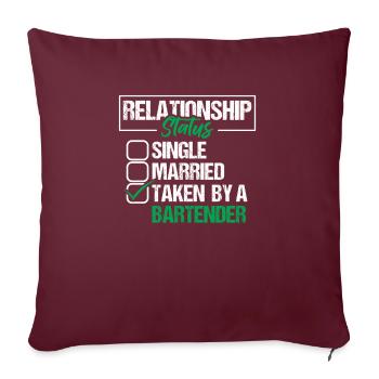 Chemise de statut de relation de barman - Housse de coussin décorative 45 x 45 cm - bordeaux - Devant