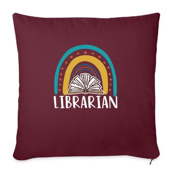 Cadeau de chemise de bibliothécaire - Housse de coussin décorative 45 x 45 cm - bordeaux - Devant