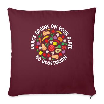 Vegetable Lover Vegetarian Gifts - Sofa pillowcase 17,3'' x 17,3'' (45 x 45 cm) - burgundy - Front