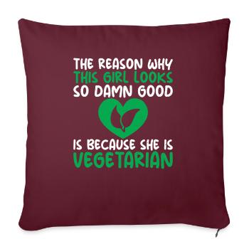 Vegetable Lover Vegetarian Gifts - Sofa pillowcase 17,3'' x 17,3'' (45 x 45 cm) - burgundy - Front
